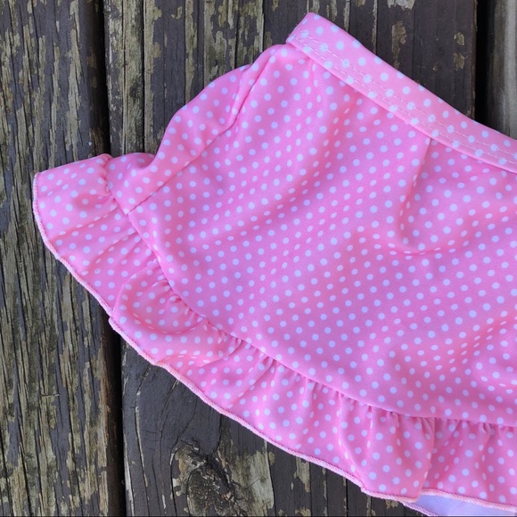 Pink Floral, Ruffle Swim Suit + Matching Skirt - Picture 4 of 5